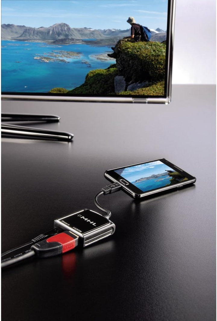 Hama MHL-Adapter (Handy/Smartphone an TV/Beamer mit HDMI-Eingang, Full-HD-Qualität)
