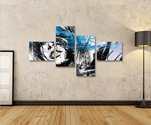 islandburner Bild Bilder auf Leinwand Street Art Blue 4L XXL Poster Leinwandbild Wandbild Dekoartike