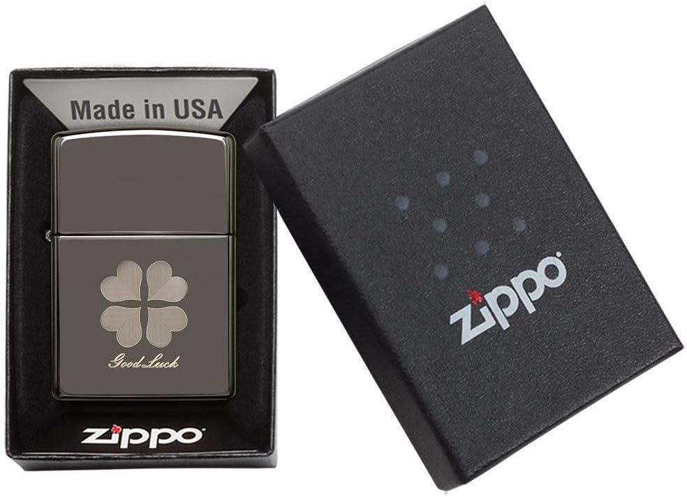 Zippo Feuerzeug Clover Black Ice, Black Ice
