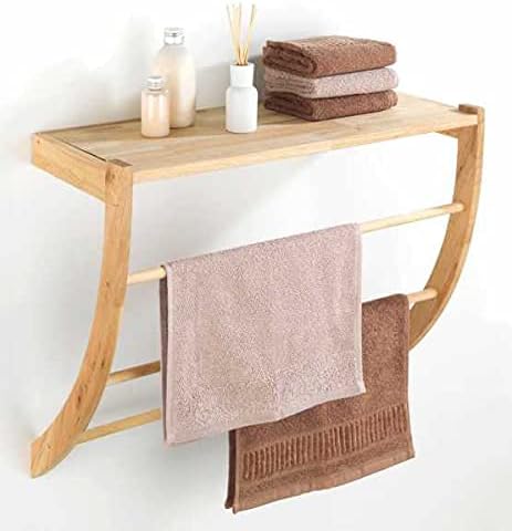 WENKO Wandregal Norway, hochwertiges Regal mit Ablage und 3 Handtuchstangen für Handtücher & Kleidun