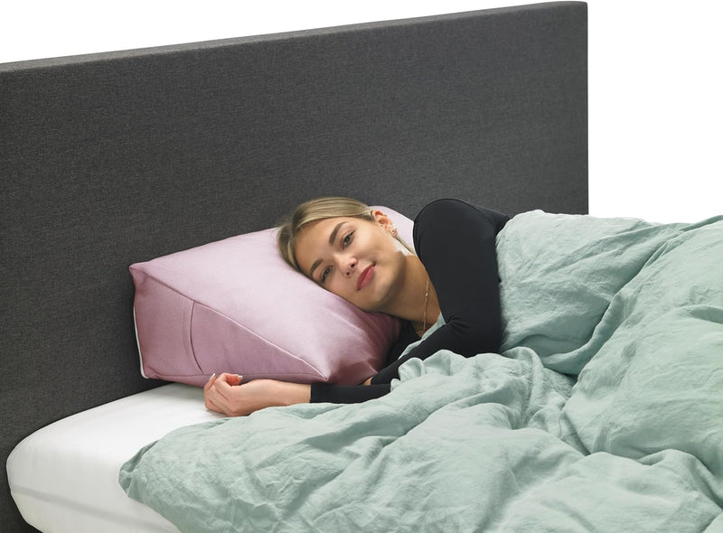 XDREAM Bettsitzkissen, Keilkissen für Bett und Sofa in Altrosa | Stabiles Rückenkissen und Lendenkis