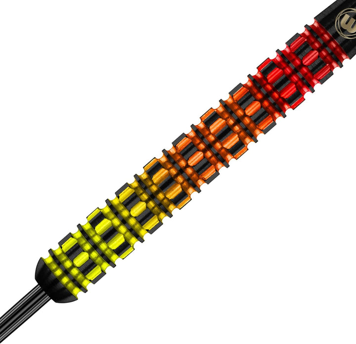 WINMAU Firestorm Flame Professionelles Wolfram-Dart-Set mit Flights und Schäften (Shafts) 24 g Paral