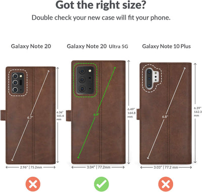 Snakehive Galaxy Note20 Ultra Hülle Leder | Stylische Handyhülle mit Kartenhalter & Standfuss | Hand