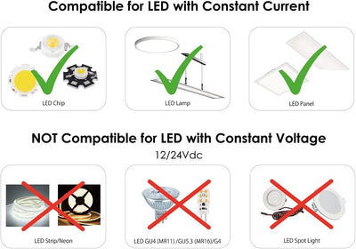 illuburg LED Trafo Dimmbar Dali Push 200mA - 350mA Konstantstrom 25W Flickerfree LED Netzteil Treibe