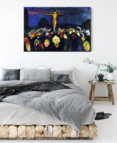 Edvard Munch - Golgotha als Leinwandbild / Grösse: 120x80 cm / Wandbild / Kunstdruck / fertig bespan