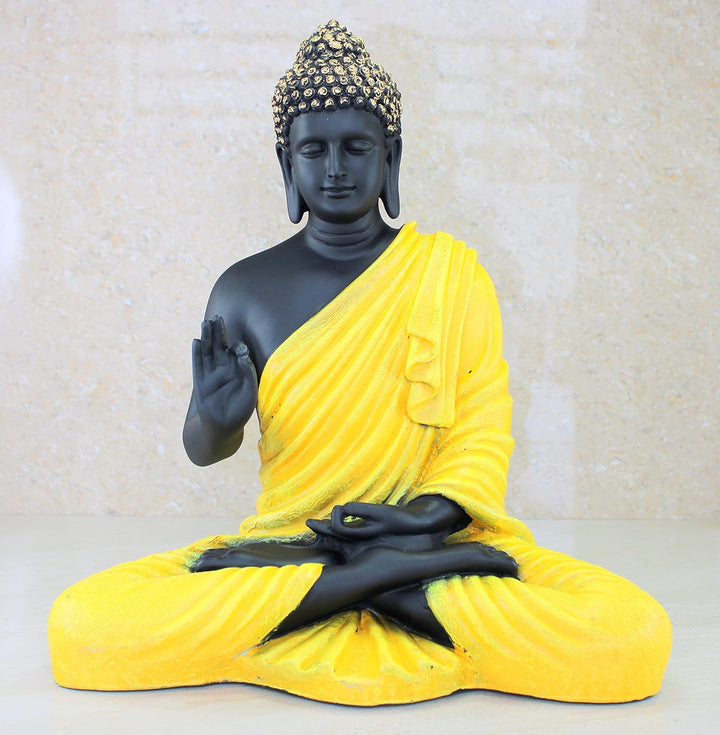 eSplanade Meditierender Buddha-Statue aus Kunstharz, Heimdekoration, Idol-Statue, Murti, tibetisch-b