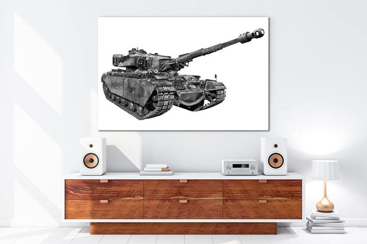 deyoli gewaltiger Panzer im Einsatz Format: 80x60 Effekt: Schwarz&Weiss als Leinwandbild, Motiv fert