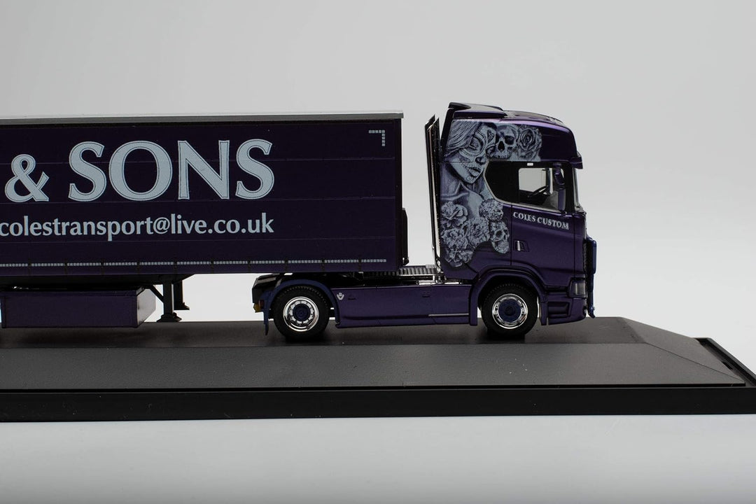 herpa 122108 Scania CS 20 HD Gardinenplanen-Sattelzug Coles & Sons in Miniatur zum Basteln Sammeln u