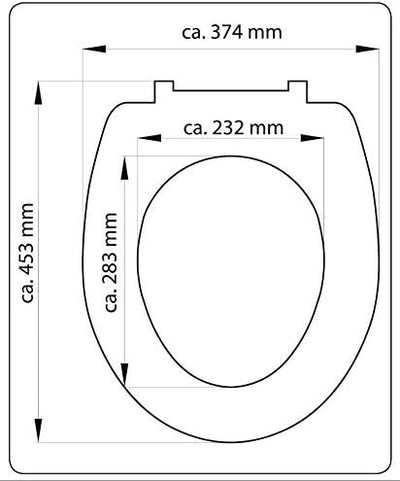 Yelcona WC-Sitz Duroplast,max. Belastung der Klobrille 150 kg Toilettensitz mit Absenkautomatik und