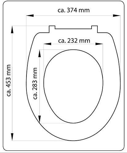 Yelcona WC-Sitz Duroplast,max. Belastung der Klobrille 150 kg Toilettensitz mit Absenkautomatik und