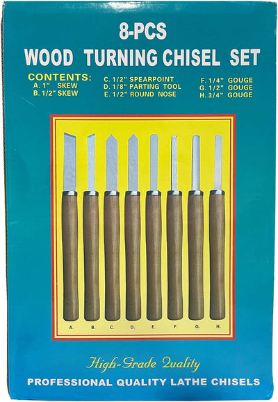 HSS Drehmeissel Set,8 Stück Drechselmesser Set,Anti-Rost Holzdrehmaschinen Meissel Set für Profis od