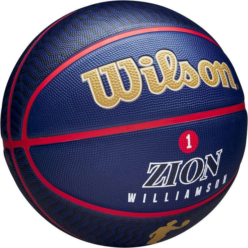 Wilson NBA Player Icon Outdoor Basketball - Size 7 - 29.5" and Mini Size 7 New Orleans Pelicans, 7 N