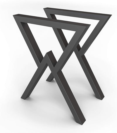 sossai® Designer Tischkufen aus Stahl | Tischbeine Tischgestell | TKG3 | Farbe: Schwarz | 2 Stück |