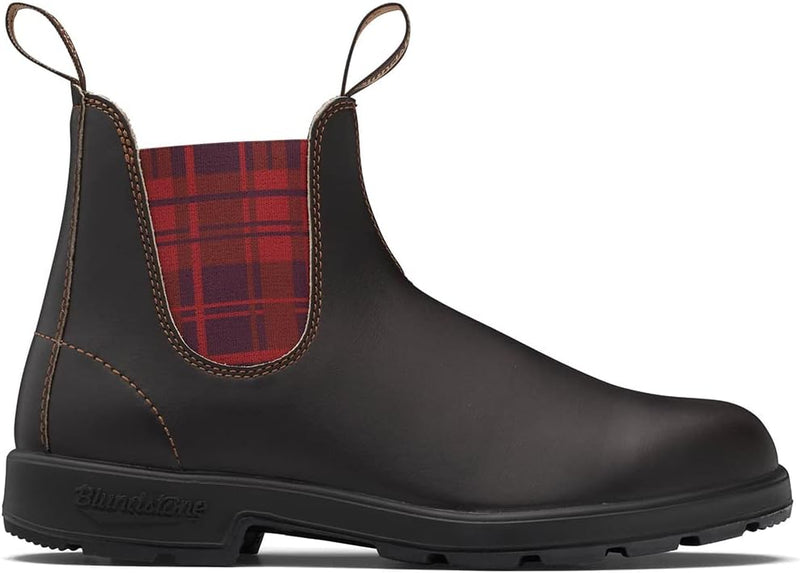 Blundstone Damen Original 500 Series Chelsea Boot 37 EU Brown Burgundy Tartan, 37 EU Brown Burgundy