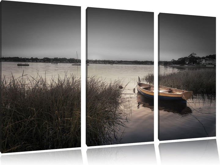 Pixxprint Segelschiffe an der Küste als Leinwandbild/Grösse: 3 Teilig (120x80) cm/Wandbild/Kunstdruc