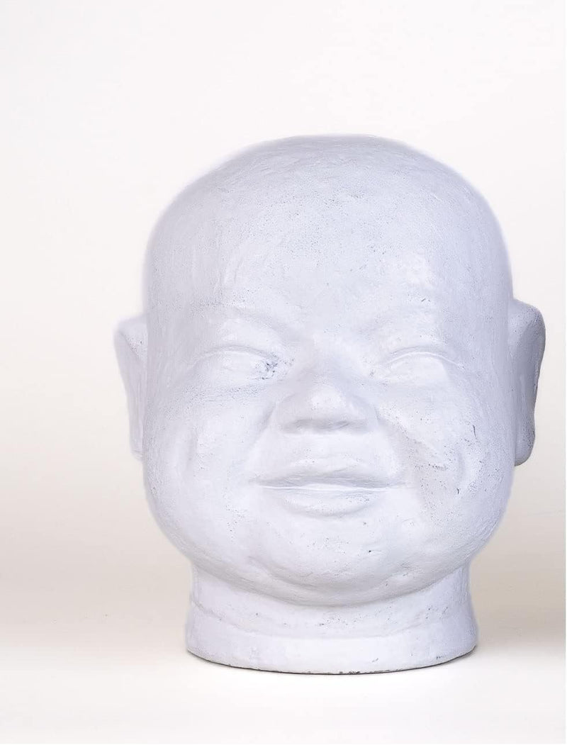 IDYL Moderne Skulptur Figur Terra Lachendes Baby | Weiss-matt | 20x18x21 cm | Dekoration für Wohnber
