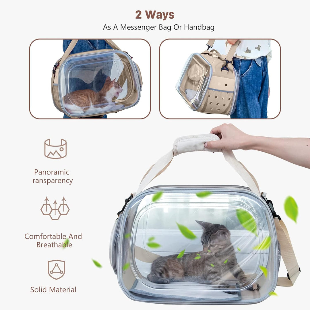 PETCUTE Transportbox für Hunde und Katzen,Faltbar und Waschbar,Hundetasche Tragetasche für Katze Kle