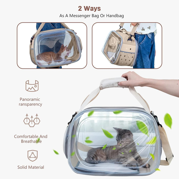 PETCUTE Transportbox für Hunde und Katzen,Faltbar und Waschbar,Hundetasche Tragetasche für Katze Kle