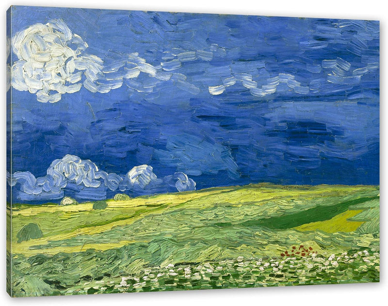 Vincent Van Gogh - Weizenfeld unter Gewitterwolken als Leinwandbild / Grösse: 100x70 cm / Wandbild /