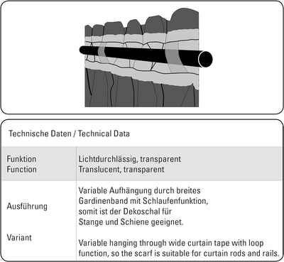 GARDINIA Vorhang mit verdeckten Schlaufen und Gardinenband, Lichtdurchlässig, Transparent, Gardine V