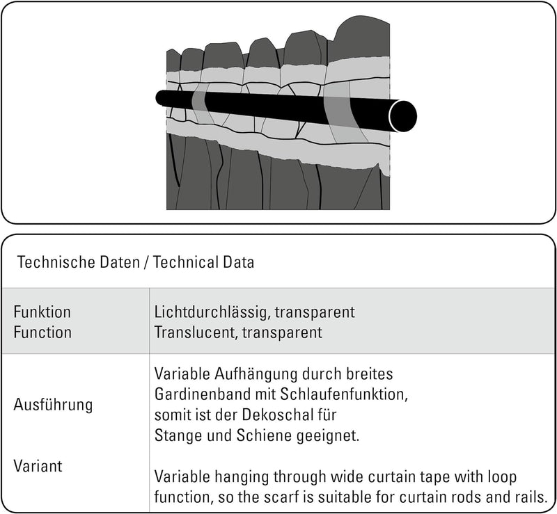 GARDINIA Vorhang mit verdeckten Schlaufen und Gardinenband, Lichtdurchlässig, Transparent, Gardine V