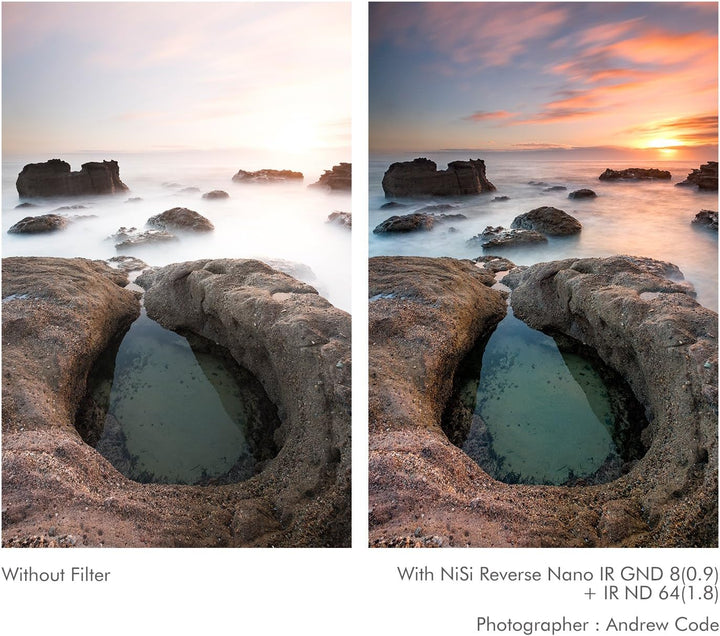NiSi Verlaufsfilter 100x150mm GND8 0.9 Reverse (3-Blenden) Nanobeschichtet und IR Neutral mit umgeke
