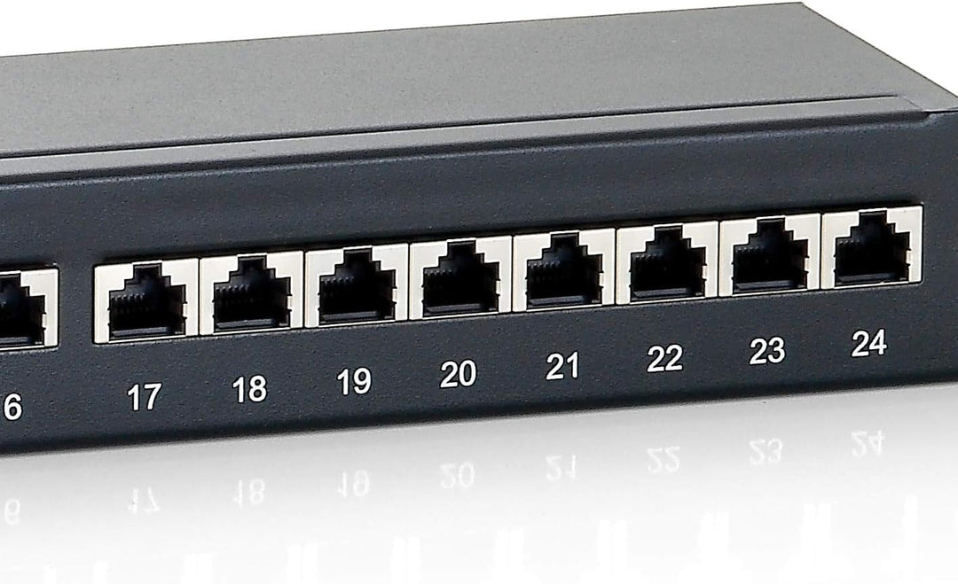 Equip Patchpanel 24x RJ45 Cat6 19" 1HE schwarz 24 Ports Schwarz, 24 Ports Schwarz