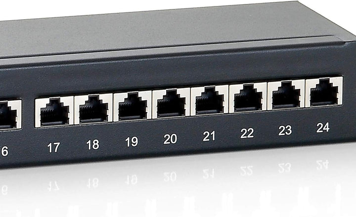 Equip Patchpanel 24x RJ45 Cat6 19" 1HE schwarz 24 Ports Schwarz, 24 Ports Schwarz