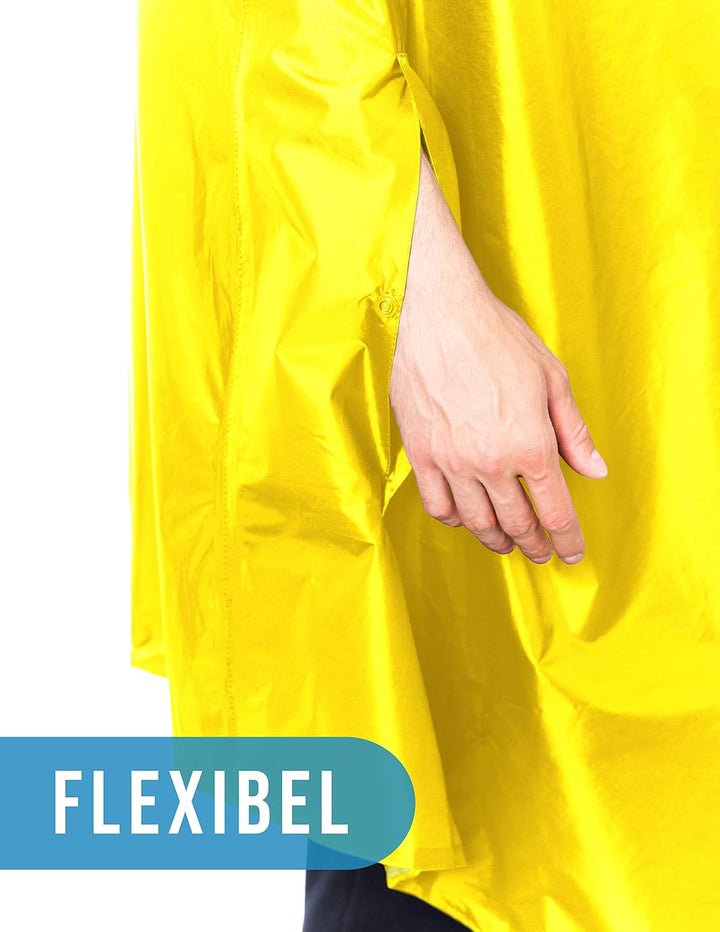 HOCK Fahrrad Regenponcho 'Rain Light' mit Kapuze und seitlicher Armöffnung - Extra Leichtes Regencap