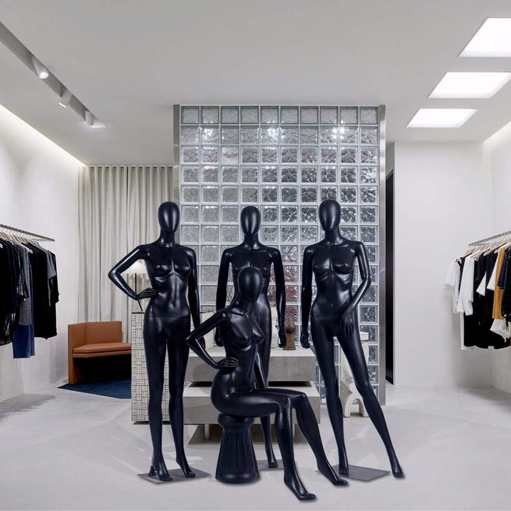 Eurotondisplay Frau FC-4Black Schaufensterpuppe matt schwarz ohne Gesicht Arme und Kopf Schaufenster