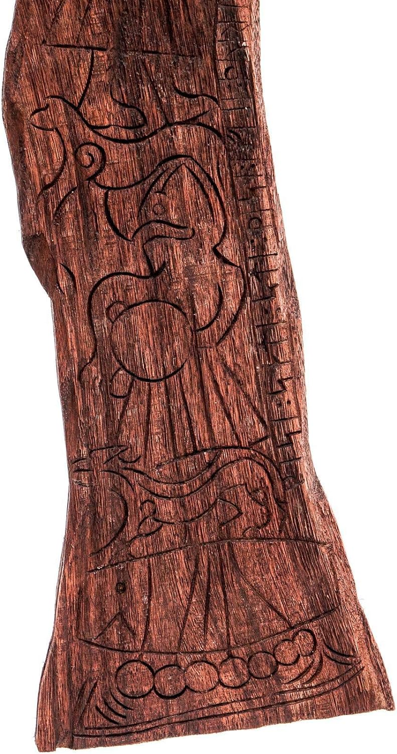 Windalf Wikinger Wandrelief EINHERJER 47 cm Vikings Bildstein Holzbild Nordische Mythologie Handarbe