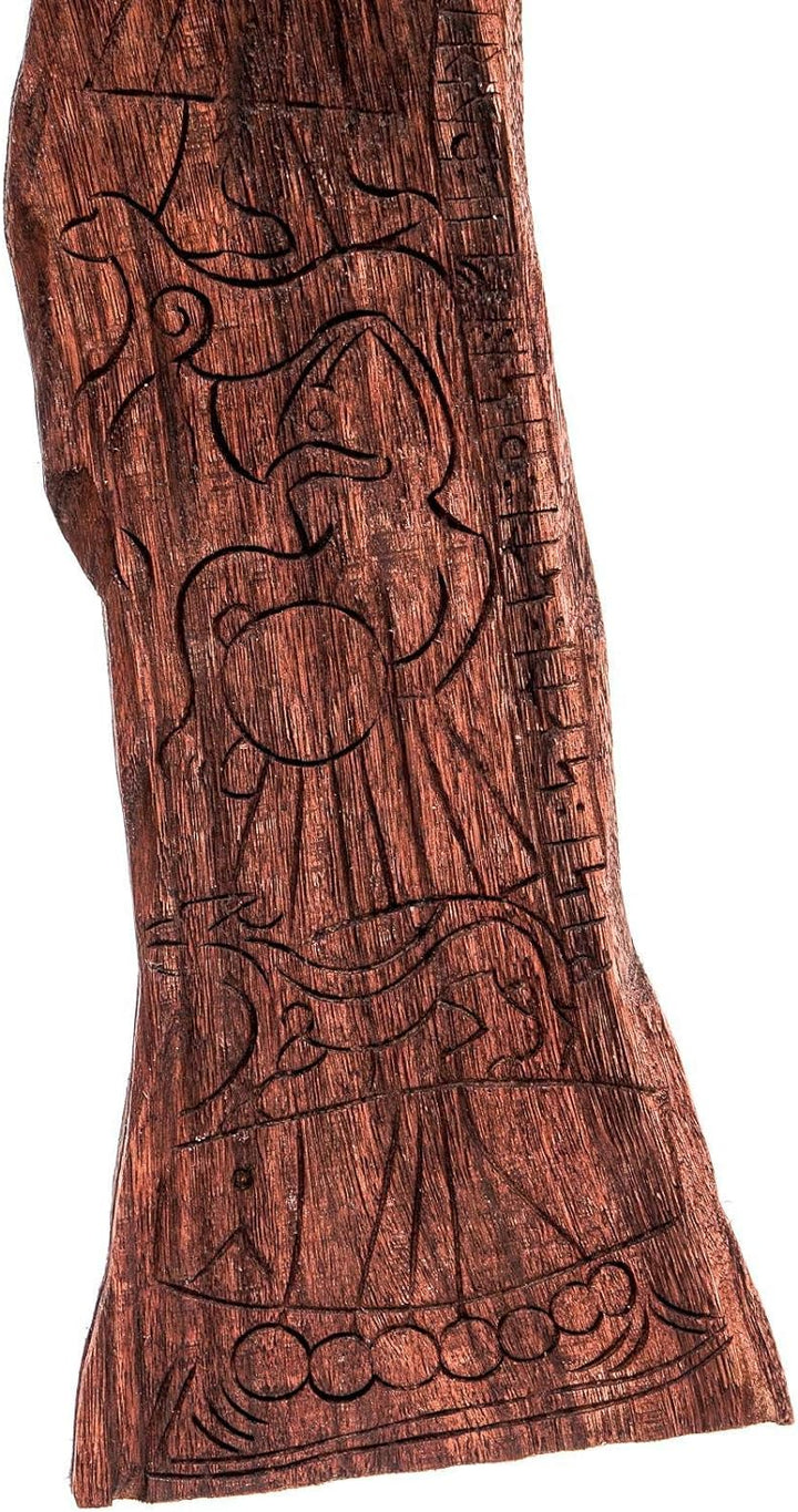Windalf Wikinger Wandrelief EINHERJER 47 cm Vikings Bildstein Holzbild Nordische Mythologie Handarbe