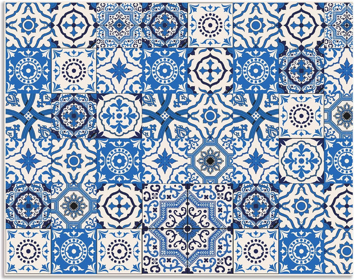 ARTland Spritzschutz Küche aus Alu für Herd Spüle 70x55 cm (BxH) Küchenrückwand mit Motiv Mosaik Fli