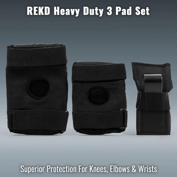 Rekd Unisex-Schutz für Erwachsene Zubehör Heavy Duty Triple Pad Set, M M Schwarz, M Schwarz