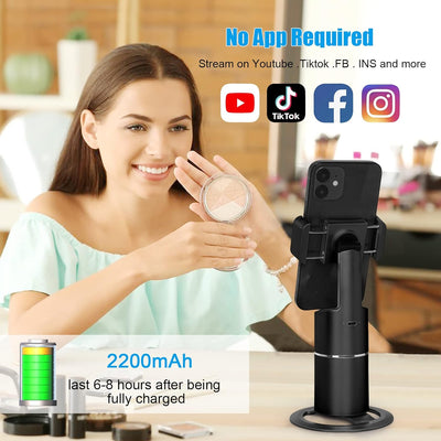 Phone Stand Smart Tracking Mobile Phone Holder for iPhone Tripod, Selfie Stick Camera Stabilizer wit