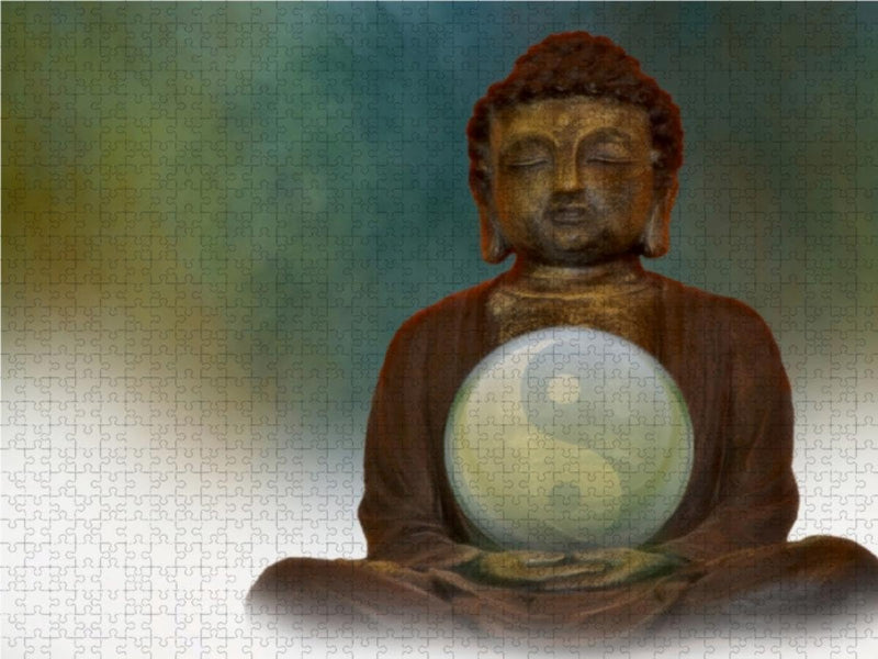 CALVENDO Puzzle Buddha und Yin Yang 1000 Teile Lege-Grösse 64 x 48 cm Foto-Puzzle Bild von Digital-A