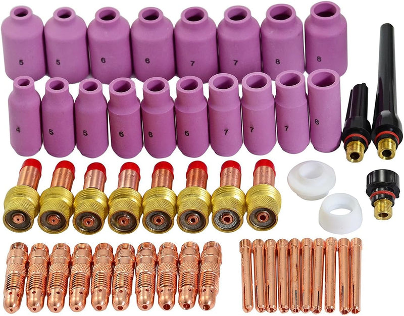 RIVERWELD WIG Gas Objektiv Verbrauchsmaterial Passen WP DB SR 17 18 26 WIG Schweissbrenner 51 Stück