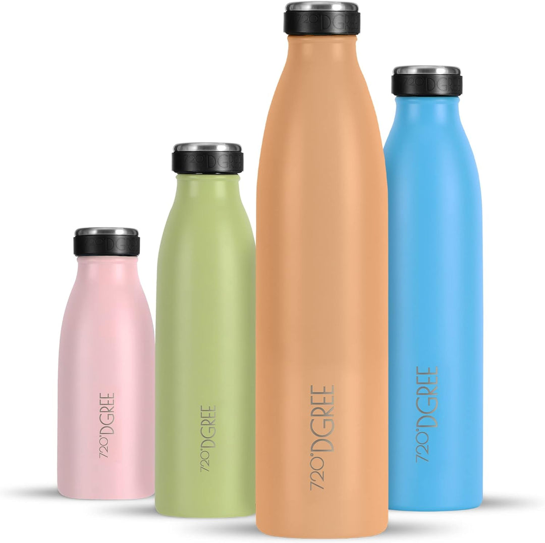 720°DGREE Edelstahl Trinkflasche “milkyBottle” - 1L - BPA-Frei, Auslaufsicher, Kohlensäure geeignet