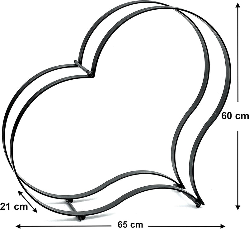 DanDiBo Kaminholzregal Innen Metall Schwarz Kaminholzständer Herz 96322 Holzkorb Kaminholzhalter Feu
