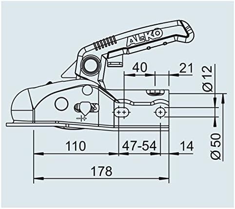 AL-KO AK 161-50mm Kugelkupplung gebremste Anhänger bis 1.7kg inkl. Soft Dock