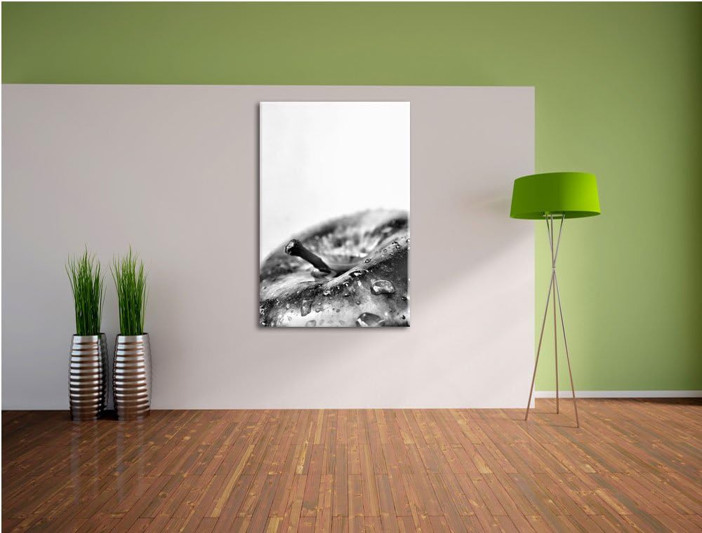 Pixxprint Tropfen auf Apfel als Leinwandbild/Grösse: 100x70 / Wandbild/Kunstdruck/fertig bespannt, 1