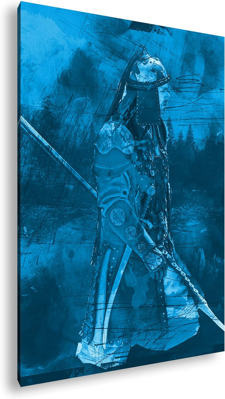deyoli Illustration historischer Soldat Format: 80x60 Effekt: Monocrome Blau als Leinwandbild, Motiv