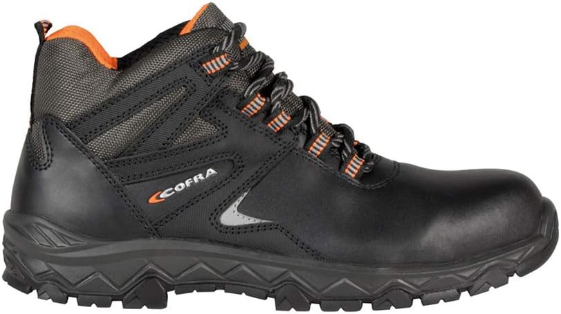 COFRA TN210-000.W45 ASCENT S3 SRC Sicherheitsstiefel, Schwarz/Orange Fluoreszierend, Grösse 45