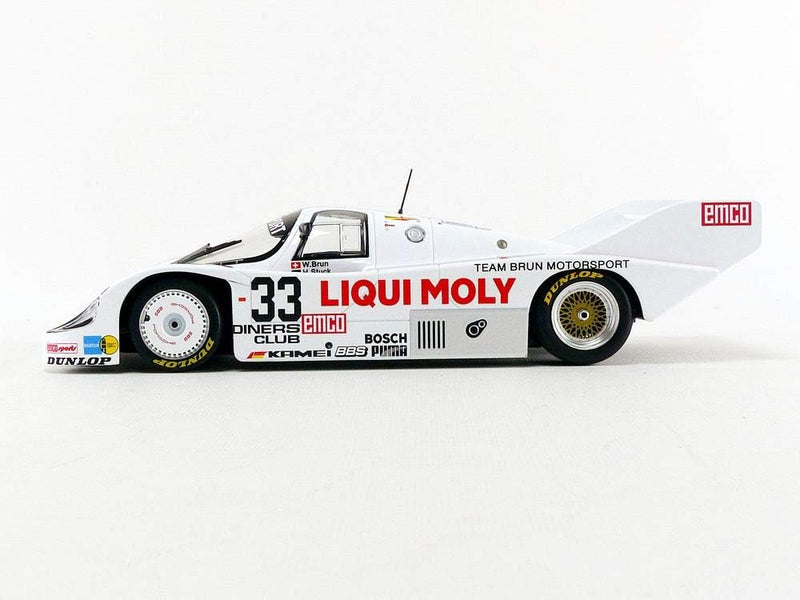 Minichamps 155836633 1:18 Porsche 956k-Brun Motorsport-Stuck/Grohs/Brun-1000 km Spa 1983 Auto, weiss