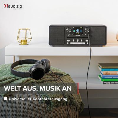 Audizio Naples - DAB Radio mit CD Player, Bluetooth, Internetradio WLAN, Fernbedienung, 60 Watt, UKW