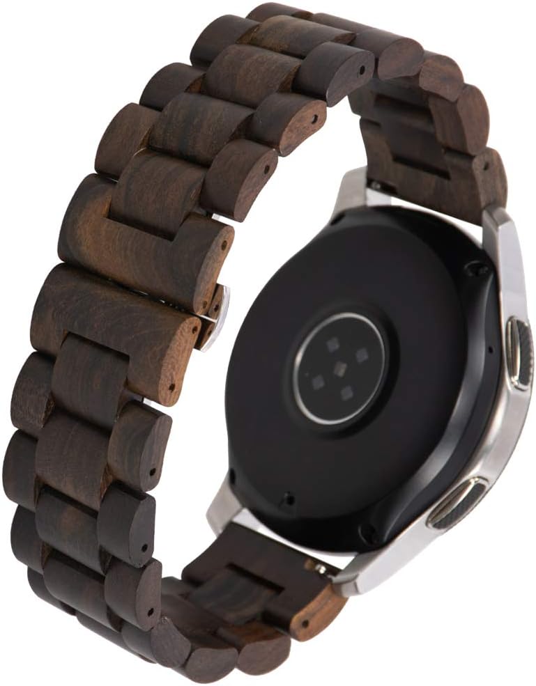 Holz Armband 22mm Kompatibel mit Samsung Galaxy Watch 3 45mm/Gear S3 46mm,Holz Edelstahl Uhrenarmban