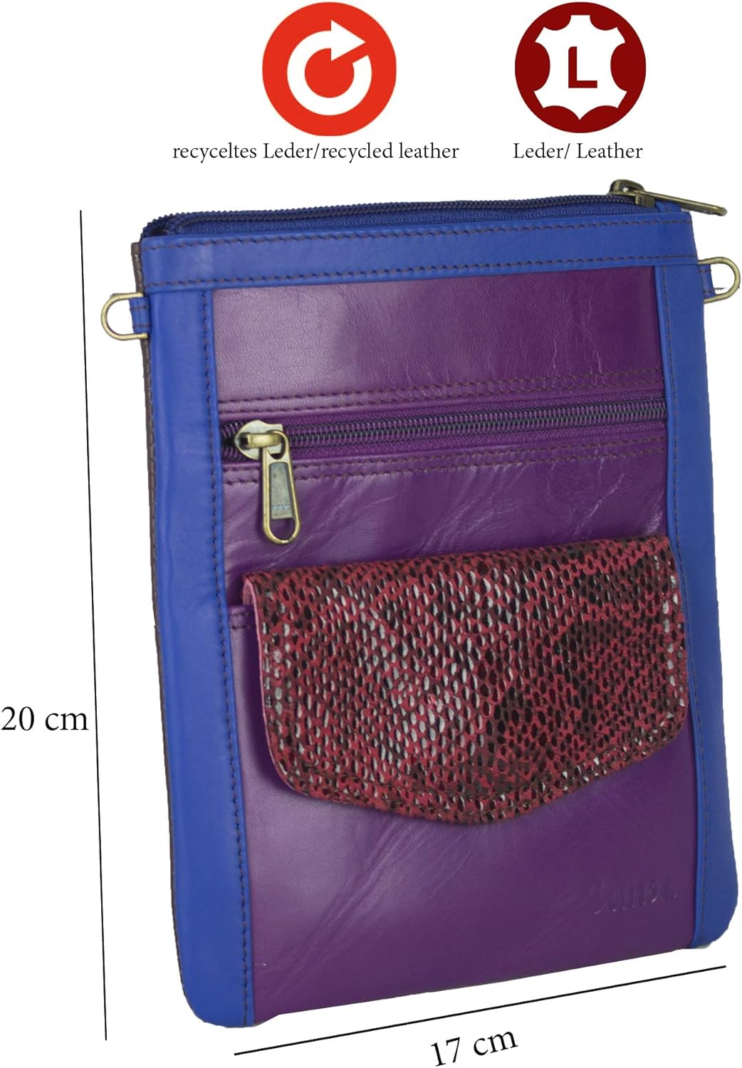 Sunsa Damen Leder Umhängetasche. Kleine Schultertasche auch als Trachtentasche oder Partytasche. Min