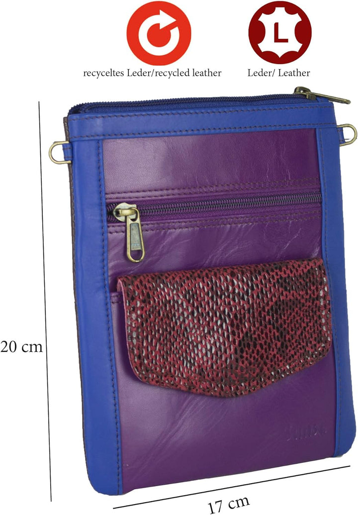 Sunsa Damen Leder Umhängetasche. Kleine Schultertasche auch als Trachtentasche oder Partytasche. Min