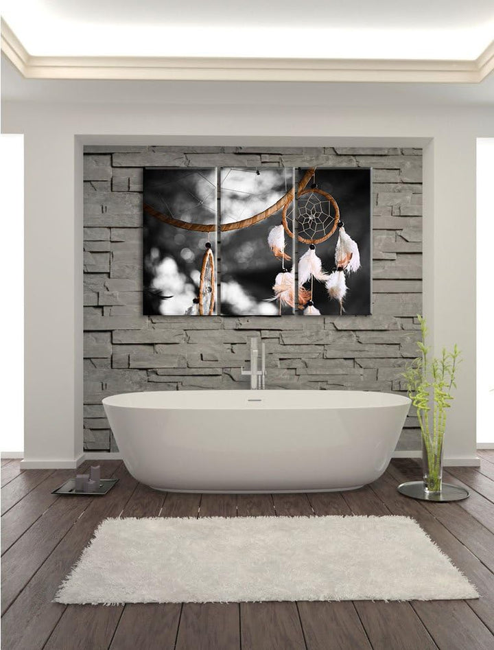 Pixxprint Traumfänger als Leinwandbild/Grösse: 3 Teilig (120x80 cm) cm/Wandbild/Kunstdruck/fertig be