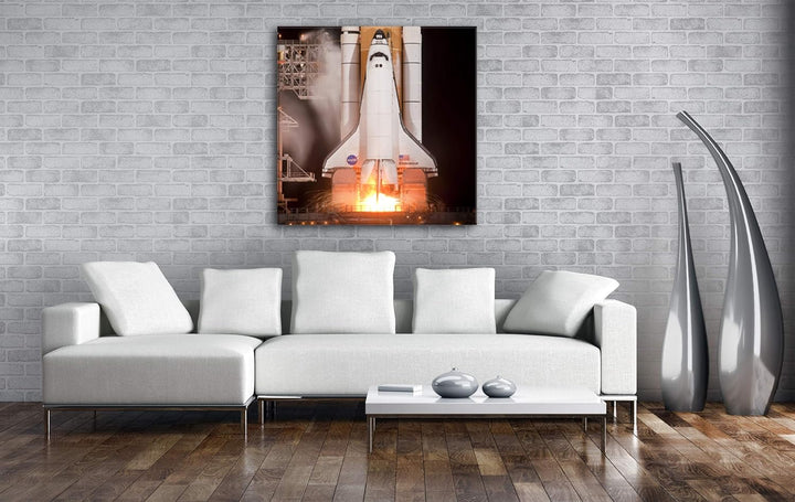 deyoli Spaceshuttle Format: 70x70 als Leinwandbild, Motiv fertig gerahmt auf Echtholzrahmen, Hochwer